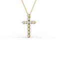 thumbnail image 2 of 11 Stone Round Lab Grown Diamond Cross Pendant With Prong Settings in 14K Yellow Gold - 2 CTW, 2 of 5