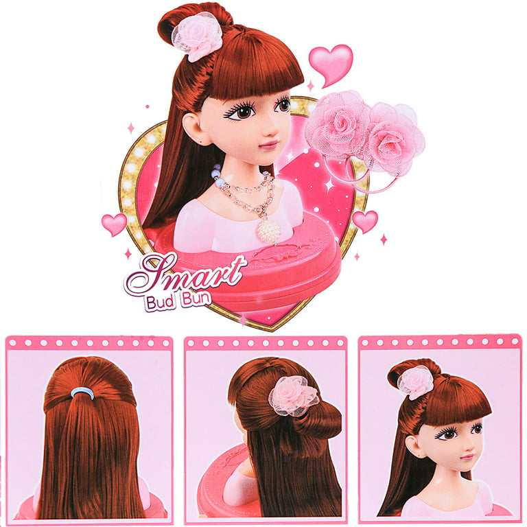 Hair Styling Doll Realistic Hairdressing Styling Training Hair Braiding  Practice Pretend Play Toy Make Up Gift For Girls - Brown LJ201009