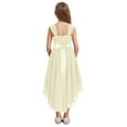 thumbnail image 2 of vastwit Junior Kids 3D Applique Bridesmaid Dress High Low Chiffon Flower Girls Wedding Ball Gown Champagne 6, 2 of 7