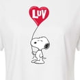 thumbnail image 3 of Peanuts - Snoopy Luv - Juniors Cropped Cotton Blend T - Shirt, 3 of 6