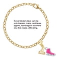 thumbnail image 2 of Delight Jewelry Silver-tone 3-D Hot Pink Ice Skate - Gold-tone Clip on Charm with Mini Year 2025, 2 of 4
