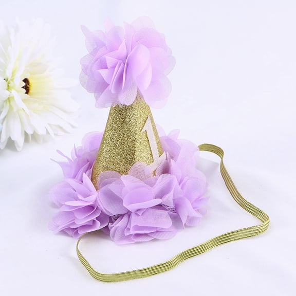 SEWCHICS Purple Dog Birthday Hat Soft Material Pet Headwear for Theme Parties and Photos