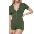 thumbnail image 3 of 2DXuixsh Combinaisons pour Femmes Printemps Aguichant Col en V Manches Courtes Ensemble de Pyjama Bodycon Taille TTG, 3 of 7