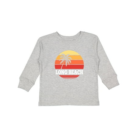 

Inktastic Long Beach California Retro Sunset Gift Toddler Boy or Toddler Girl Long Sleeve T-Shirt