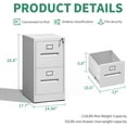 thumbnail image 3 of 2 Drawer File Cabinet,Metal File Cabinets with Lock,White Vertical File Cabinet for Home Office,Heavy Duty Metal Storage Cabinet for A4/Letter/Legal Size File,Assembly Required, 3 of 7
