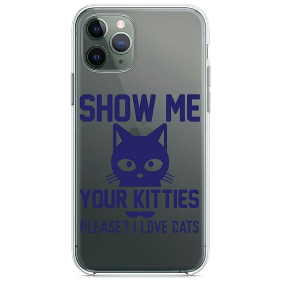 DistinctInk Clear Shockproof Hybrid Case for iPhone 12 Pro MAX (6.7" Screen) - TPU Bumper Acrylic Back Tempered Glass Screen Protector - Show Me Your Kitties Love Cats