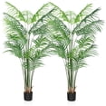 thumbnail image 5 of 2 Pack Artificial Areca Palm Plants 5 Feet Fake Plant for Home Decor Indoor Outdoor Faux Areca Palm Tree in Pot for Home Office Perfect Housewarming Gift,Set of 2, 5 of 7