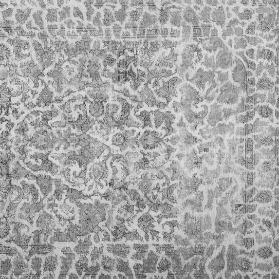 Ahgly Company Indoor Square Abstract Gray Contemporary Area Rugs, 8' Square