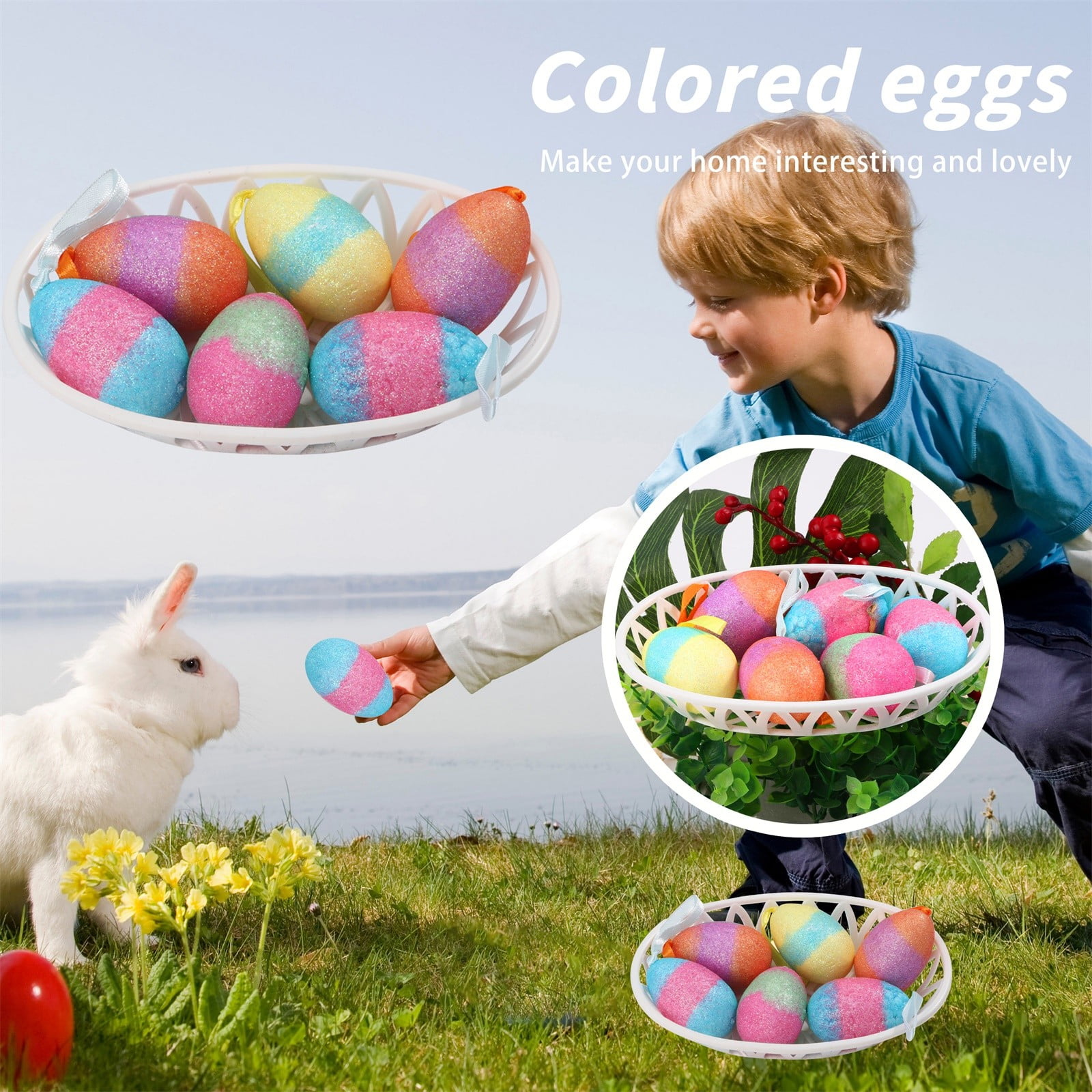 Easter Arts & Craft Decorations Egg Hunt Assorted 6 Pack Glitter Glue Pens 