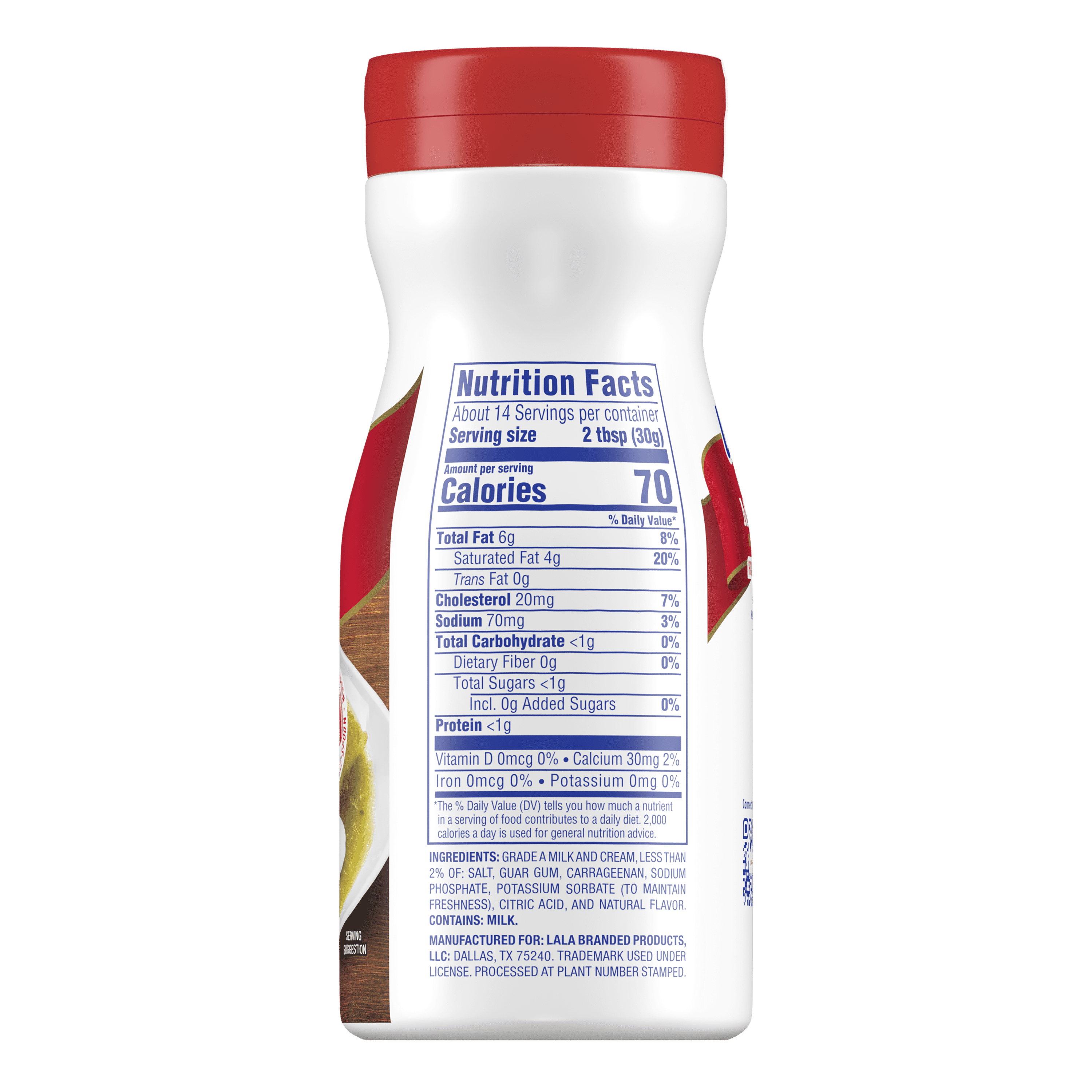 LALA Crema Mexicana Refrigerated Pourable Sour Cream Topping, 15