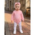 thumbnail image 4 of Cenuakty   Girls Romper Long Sleeve Letter Embroidery Jumpsuit with Headband, 4 of 6