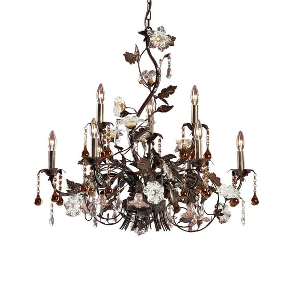 85003-Elk Home-Cristallo Fiore - Nine Light Chandelier     -Traditional Installation