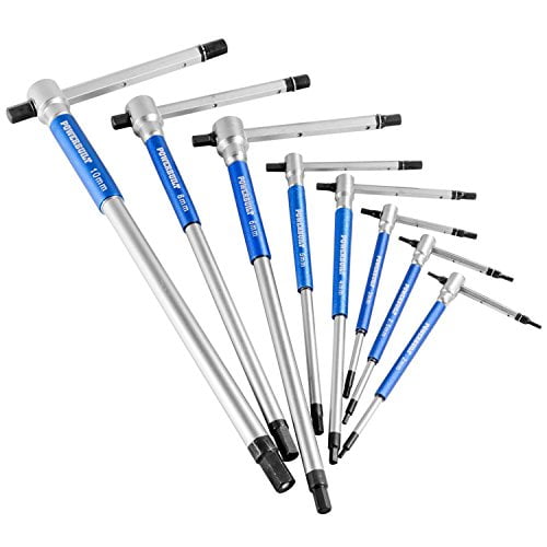 Powerbuilt 8 Pc Metric T Handle Hex Allen Key Wrench Set w Speed