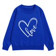 thumbnail image 5 of YunPes Girls Cute Heart Print Sweatshirt Fall Winter Oversized Crewneck Pullover Tops Fleece Long Sleeve Loose Fit Sweater Shirt, 5 of 6