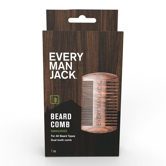 Every Man Jack Sandalwood Beard Comb for All Beard Types