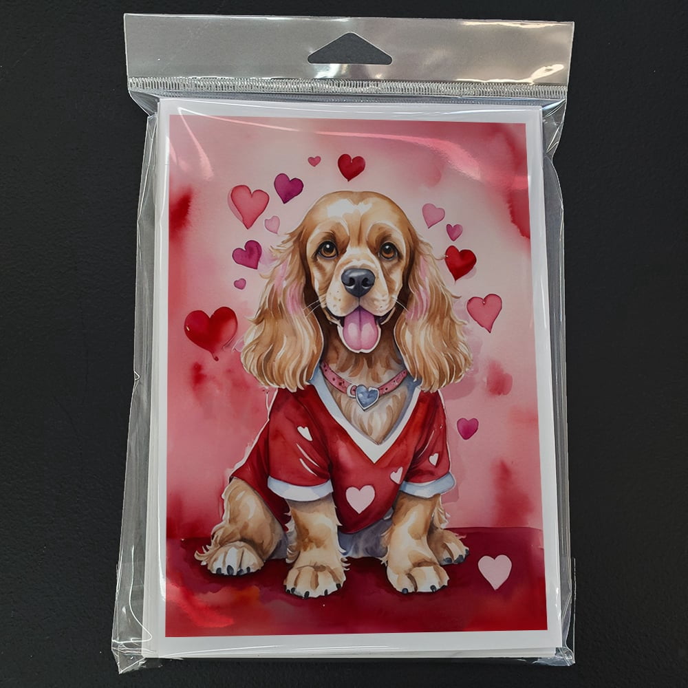 Cocker Spaniel My Valentine Greeting Cards Pack of 8 7 in x 5 in