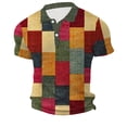 thumbnail image 5 of Bibifish Mens Polo Shirts Multi Color Square Block Patch Shirts Mens Spring Summer Daily Outdoor Wear Tops, 5 of 5