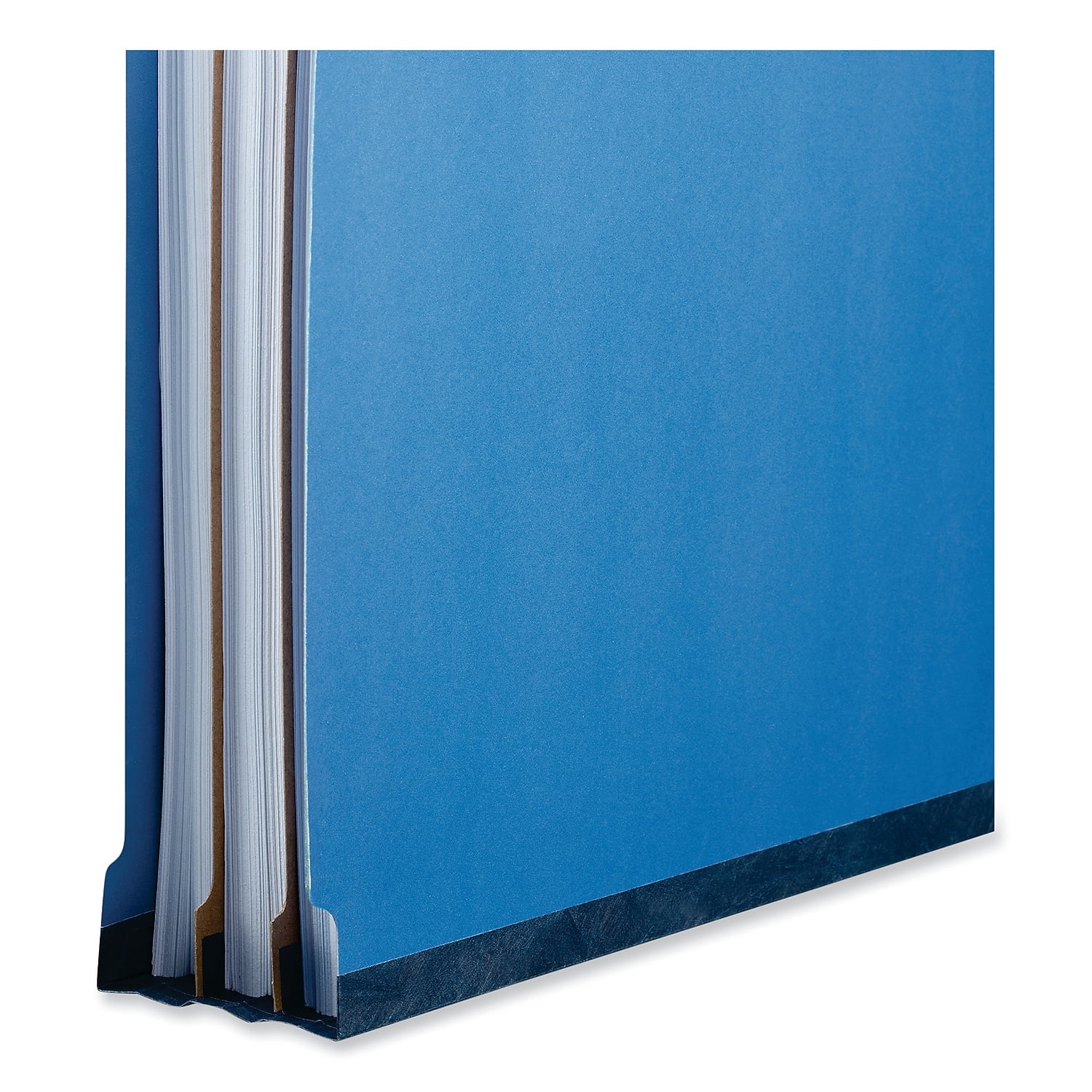 Bright Colored Pressboard Classification Folders, 2 Dividers, Legal Size, Cobalt Blue, 10/Box