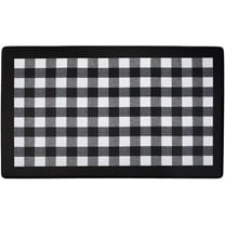 PowerSellerUSA Plaid Anti Fatigue Mat, Non Slip Textured Buffalo Comfort Standing Floor Mats for Living, Dining Room, Kitchen, Office (18x30 in., Black)