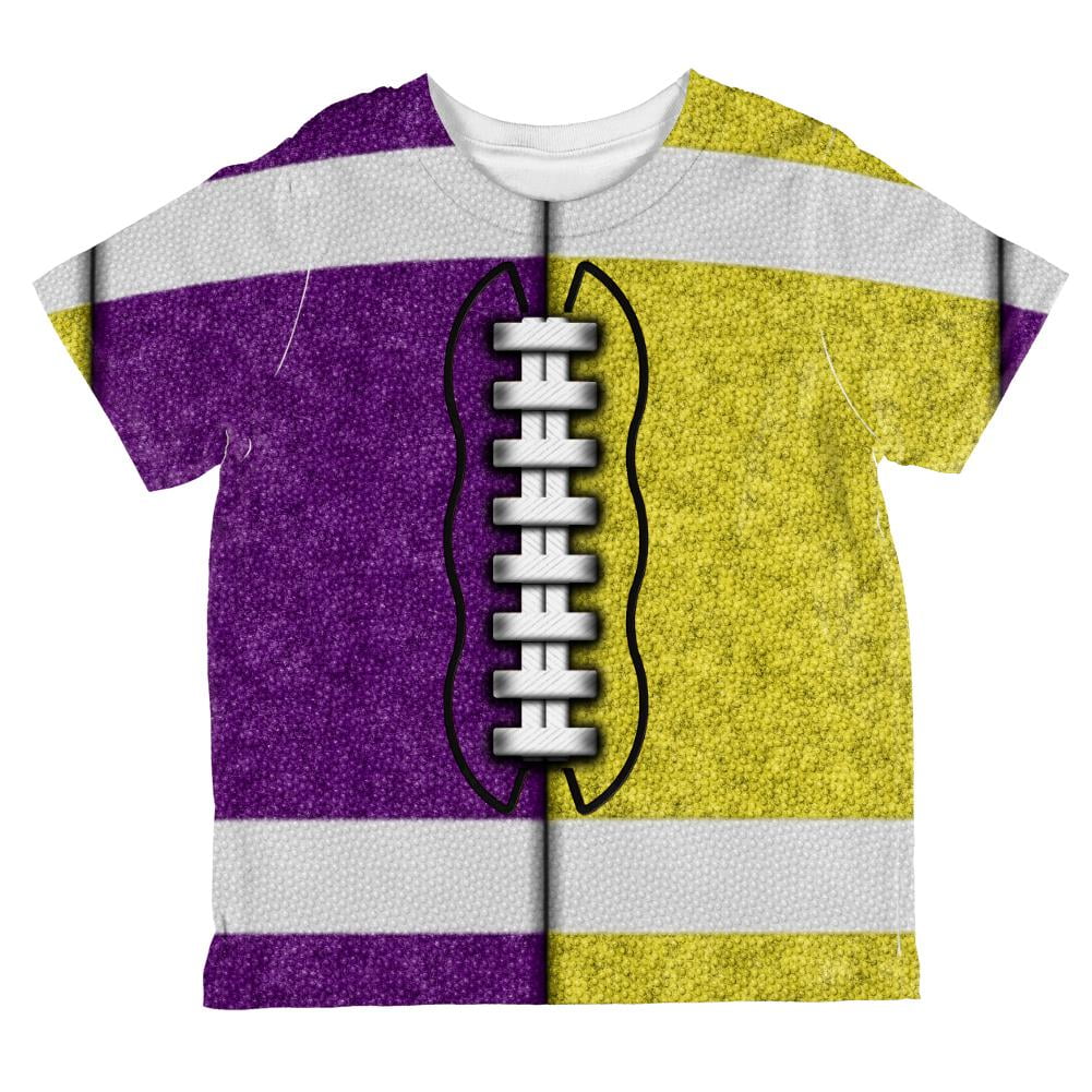 Old Glory Fantasy Football Team Purple and Yellow All Over Toddler T