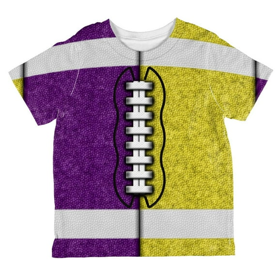 Fantasy Football Team Purple and Yellow All Over Toddler T Shirt Multi 6T