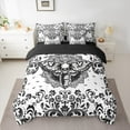 thumbnail image 2 of Castle Fairy Skull Moth Damask Bedding Comforter Set 7 Pieces for Female Men,Abstract Gothic Theme Full Bedding Set Lightweight,Bohemian Traditional Flower Fitted Sheet Flat Sheet, 2 of 8