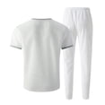 thumbnail image 5 of Mrmaere Men's Suit Set Loose Solid Pattern For Various Types Versatile Design For Multiple Occasions White XXXL, 5 of 5