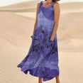 thumbnail image 2 of Uaswgudfs ​Summer Dresses for Women 2025 Sleeveless Flowy Maxi – Round Neck Casual Sundress with Pockets for Summer Purple S, 2 of 5