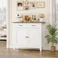 thumbnail image 3 of Homfa Entryway Cabinet, Kitchen Storage Cabinet, Farmhouse Buffet Sideboard with 2 Drawers and 2 Doors,Coffee Bar with Storage for Dining Room Living Room,White, 3 of 10