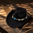 thumbnail image 4 of Qwertyu Western Cowboy Hat for Men Women Classic Roll Up Fedora Hat Cowgirl Cap with Buckle Belt Black, 4 of 6