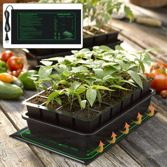 Riforla Green Heating Mat for Seedling Tray & Greenhouse Heating Pad for Green Veggies and Flowers Direct Plug in Use A