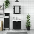 thumbnail image 3 of vidaXL 3 Piece Bathroom Cabinet Set Black Engineered Wood, 3 of 11