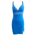 thumbnail image 2 of Gibobby Lenceria mujer sexy Conjunto de lencería sexy de encaje suave para mujer, ropa interior transparente con aros de encaje floral(Azul, XXG), 2 of 5