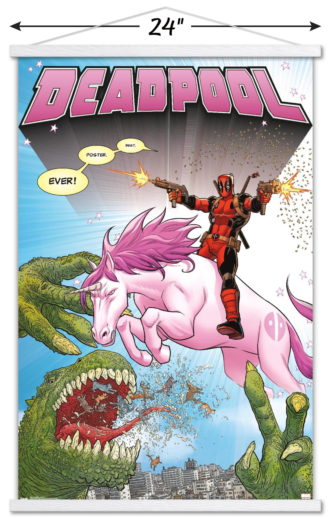 Marvel Comics Deadpool - Unicorn Wall Poster with Magnetic Frame, 22.375" x 34"