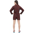 thumbnail image 4 of Bimba Women Red Shirt And Shorts 2 Pcs Set Check Print Full Sleeve Nightwear - 26, 4 of 5