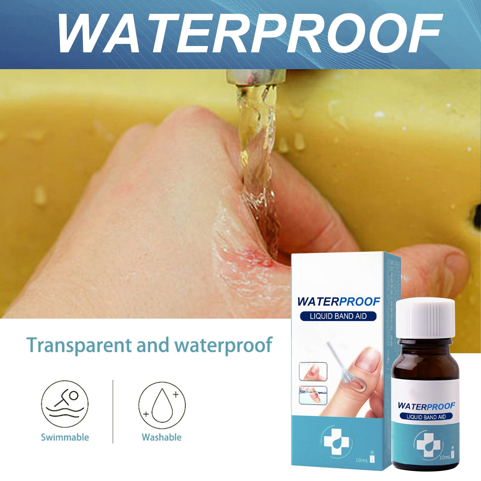 Alvantor Liquid Bandage for Minor Cuts, Fast-Drying Waterproof Protection, 0.34 fl oz