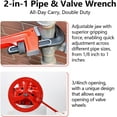 thumbnail image 4 of 8" Double-Ended Valve Wrench for Refinery Pipes; 1/8" - 1" Heavy-Duty Adjustable Pipe Wrench; Opening Valve Wheel Wrenches (8INCH), 4 of 11