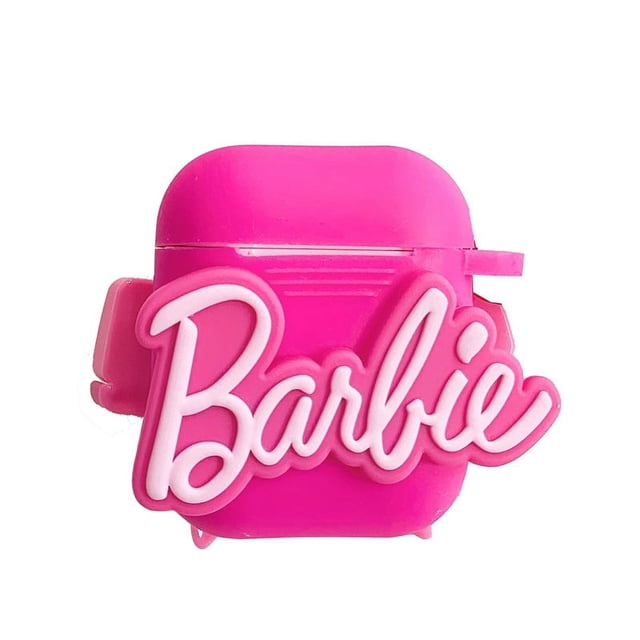 Bonita funda de silicona para auriculares con dibujos de Barbie en 3D, funda para auriculares inalámbricos de segunda generación para Airpods Pro, llavero para Airpod