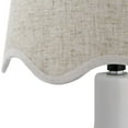 thumbnail image 2 of Livabliss Balbao Rustic Accent Table Lamp, 15-inch, White with Gray Scalloped Shade, 2 of 5