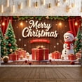 thumbnail image 6 of Gingerbread House Design Christmas Banner Festive Lights New Year Banner Colorful Ornaments Snowman Decor Holiday Banner for Christmas Party New Year Celebration Home Decoration, 6 of 9