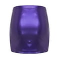 thumbnail image 4 of TiaoBug Women Faux Leather A-line Skirt Wet Look Bodycon Mini Skirts Night Club Going Out Hip-Wrap Skirt Clubwear Purple EXXL, 4 of 5