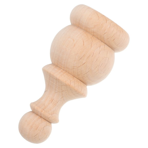 Niceauty Unfinished Khaki Wood Finials with Roman Bridge Design for Home Furniture Decor