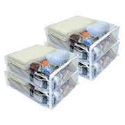 4-Pack Heavy Duty Vinyl Zippered Closet Storage Bags (Clear) (15" x 18" x 5") for Sweaters, Blankets, Comforters, Bedding Sets and Much More! 5.8 Gallon
