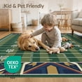 thumbnail image 4 of ODIKA 2'x3' Washable Doormat Stripes Goal Soccer Hockey Shaped Artificial Football Field Spotted Playful for Entryway, Kitchen, Laundry Room, Non-Slip, Low Pile, 4 of 7