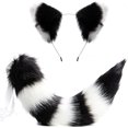 thumbnail image 1 of Juego de Orejas y Cola de Mapache Lobo Gato YONGSHENG Blanco Negro, 1 of 5