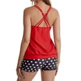 thumbnail image 5 of KBODIU Tankini Swimsuit Two Piece Tummy Control Bathing Suits Blouson Tankini Top with Sporty Boy Shorts for Women, Blouson 2 Piece Modest Loose Fit Swimwear Red L, 5 of 6