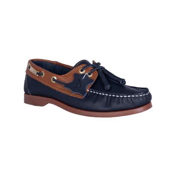 Zapato estilo Top Sailer, piel genuina, náutico, proceso artesanal, combinación de marino con miel talla 25.5 Top Sailer Clásico, náutico, casual