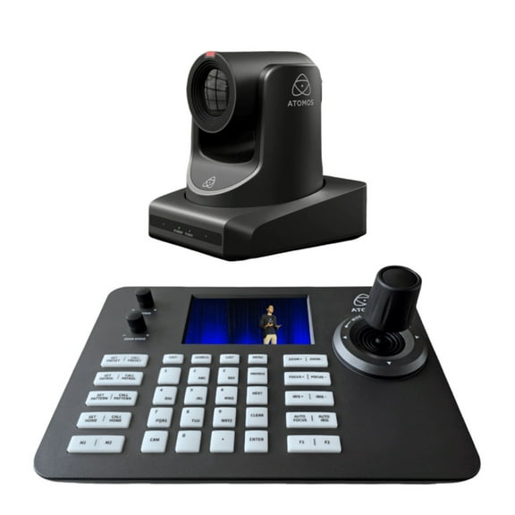 Atomos A-Eye 4K-20X AI-Powered UHD PTZ Camera 20x Optical Zoom Auto-Tracking (Black) Bundle with Remote Control (2 Items)