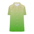 thumbnail image 3 of Yaoyar Mens Retro Solid Color Short Sleeve Gradient Top Button Down Pocket Collar Casual Top Traditional Heritage Design Classic Style Short Sleeve Shirt, 3 of 7
