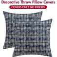 thumbnail image 6 of 2PCS Christmas Plaid Decorative Throw Pillow Covers Snowflake for Sofa Farmhouse Decor，18x18 Inch, 6 of 12